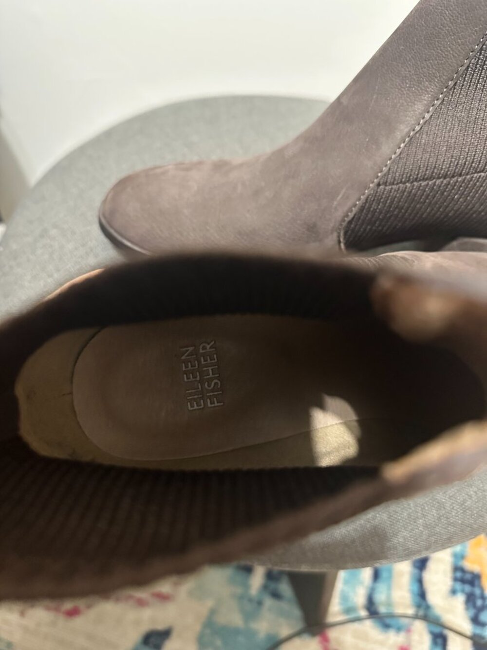 Eileen Fisher Brown Leather Aesop Bootie - Picture 3 of 6